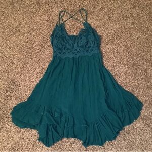 Free People, FP one intimately slip in dress, color turquoise, size: M
